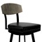 Armen Living Frisco 26" Counter Height Barstool in Matte Black Finish with Black Faux Leather and Gray Walnut LCFRBAGWVB26 - alternate 4